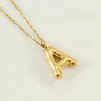 18K Plated Bubble Initial Necklace