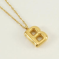 18K Plated Bubble Initial Necklace