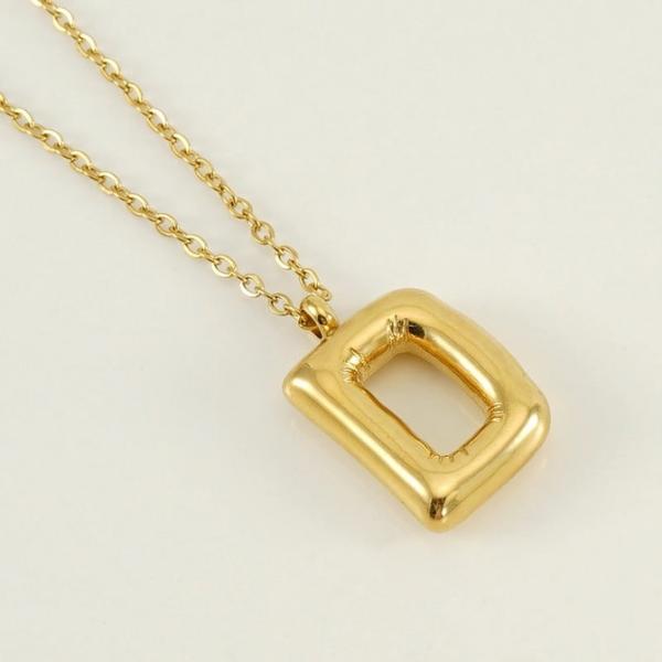 18K Plated Bubble Initial Necklace