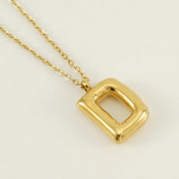 18K Plated Bubble Initial Necklace