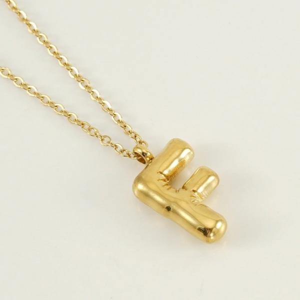 18K Plated Bubble Initial Necklace