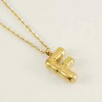 18K Plated Bubble Initial Necklace