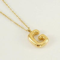 18K Plated Bubble Initial Necklace