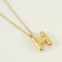 18K Plated Bubble Initial Necklace