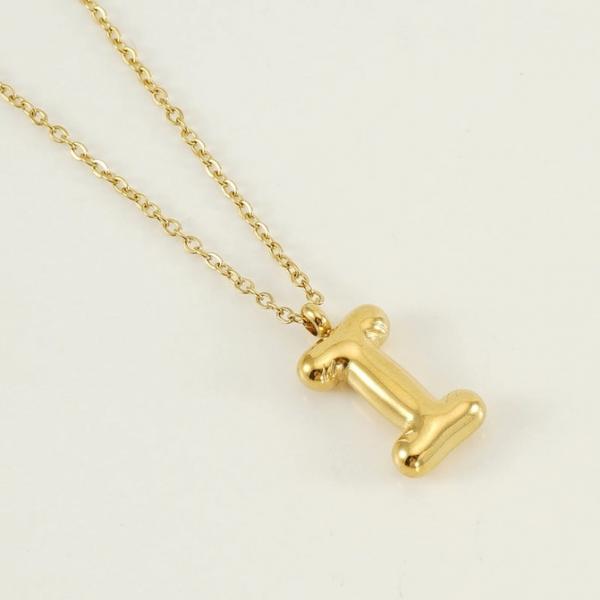 18K Plated Bubble Initial Necklace