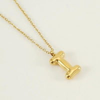 18K Plated Bubble Initial Necklace