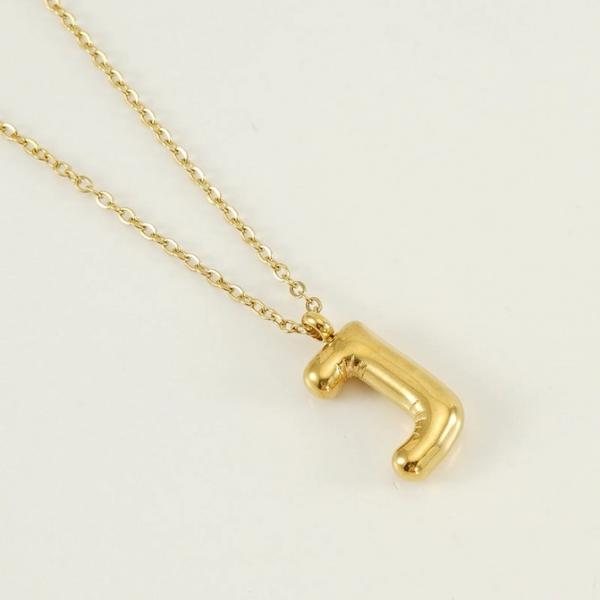 18K Plated Bubble Initial Necklace