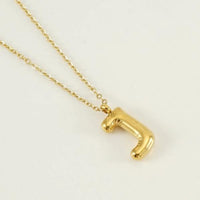 18K Plated Bubble Initial Necklace