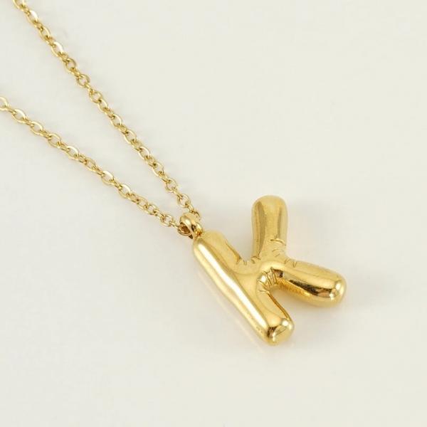 18K Plated Bubble Initial Necklace