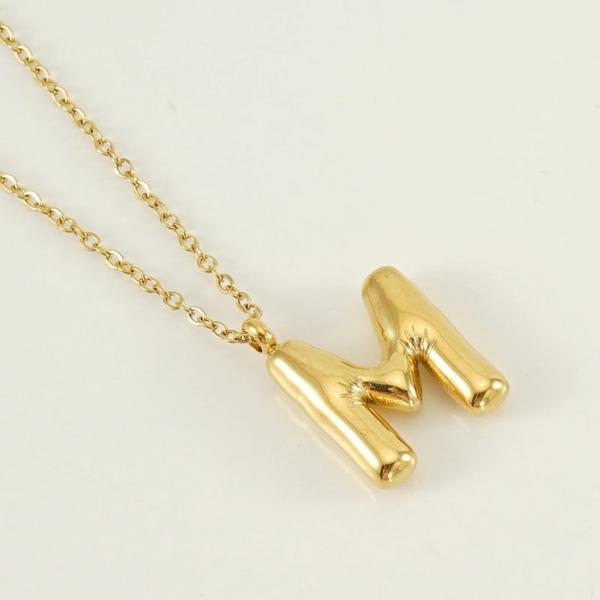 18K Plated Bubble Initial Necklace