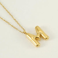 18K Plated Bubble Initial Necklace