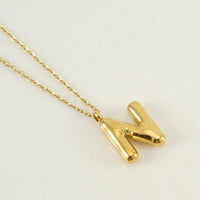 18K Plated Bubble Initial Necklace