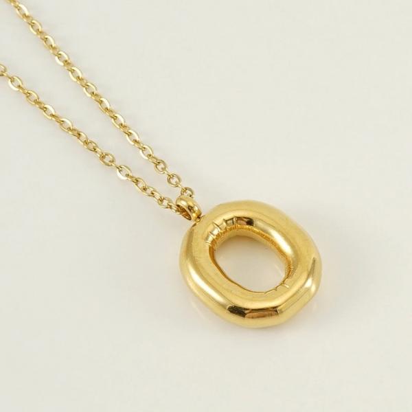 18K Plated Bubble Initial Necklace