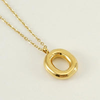 18K Plated Bubble Initial Necklace