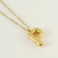18K Plated Bubble Initial Necklace