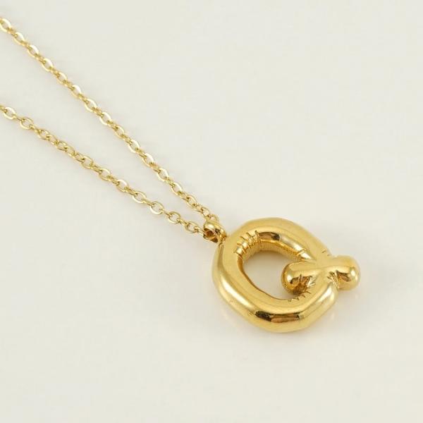 18K Plated Bubble Initial Necklace