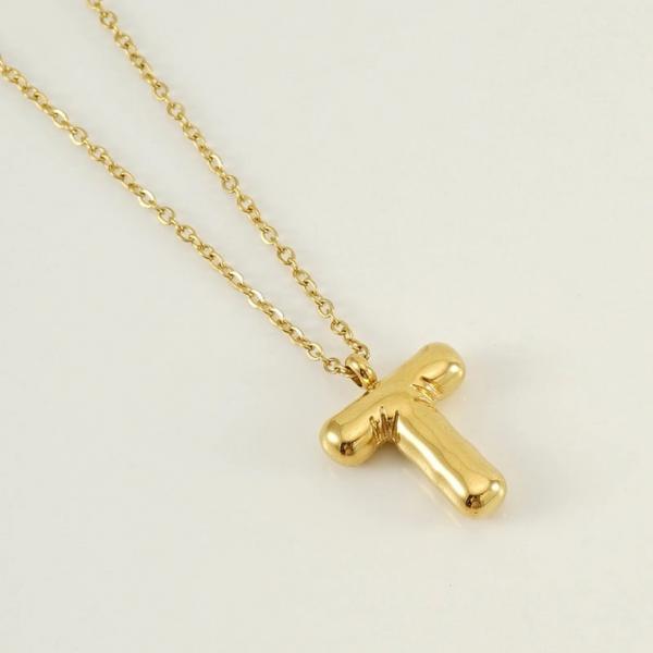 18K Plated Bubble Initial Necklace