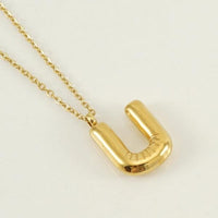 18K Plated Bubble Initial Necklace