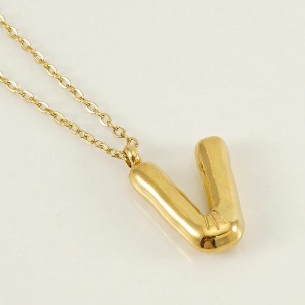 18K Plated Bubble Initial Necklace
