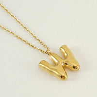18K Plated Bubble Initial Necklace