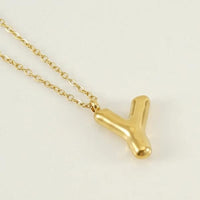 18K Plated Bubble Initial Necklace