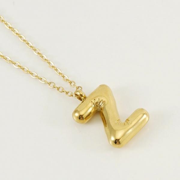 18K Plated Bubble Initial Necklace
