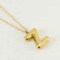 18K Plated Bubble Initial Necklace