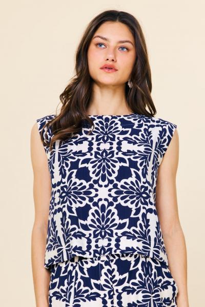 Vargo Printed Sleeveless Top