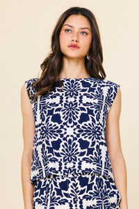 Vargo Printed Sleeveless Top