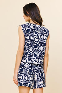 Vargo Printed Sleeveless Top