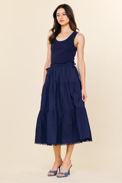 Cotton Knit Tank Poplin Dress