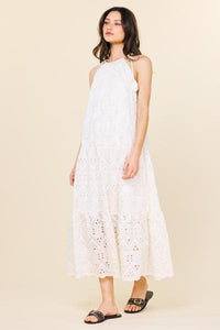 Cotton Blend Eyelet Dress