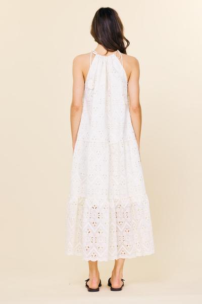 Cotton Blend Eyelet Dress