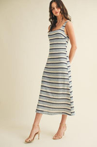 Deep Sea Striped Dress