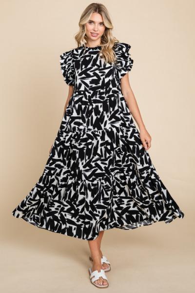 Abstract Strokes Dress