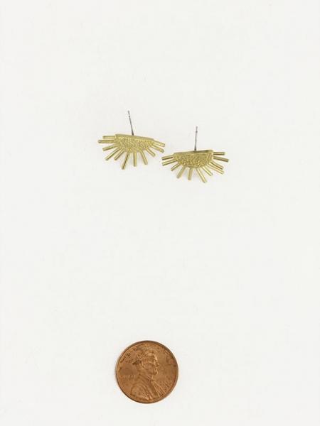 Brass Sun Post Earrings