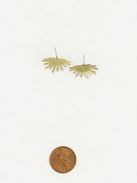 Brass Sun Post Earrings