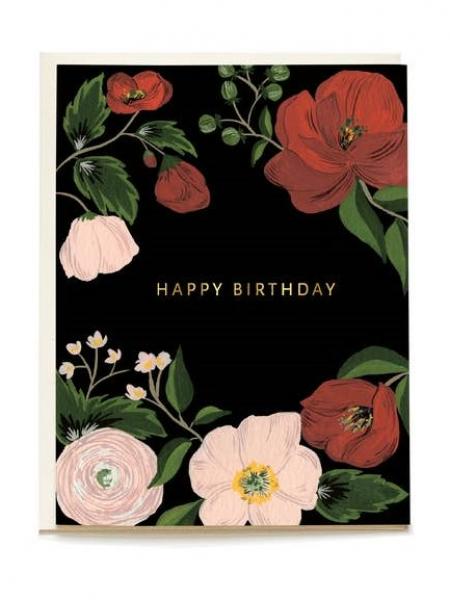 Midnight Floral Birthday Card
