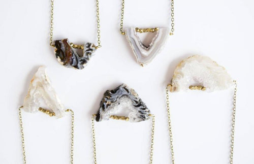 Agate Slice Necklace - Dark