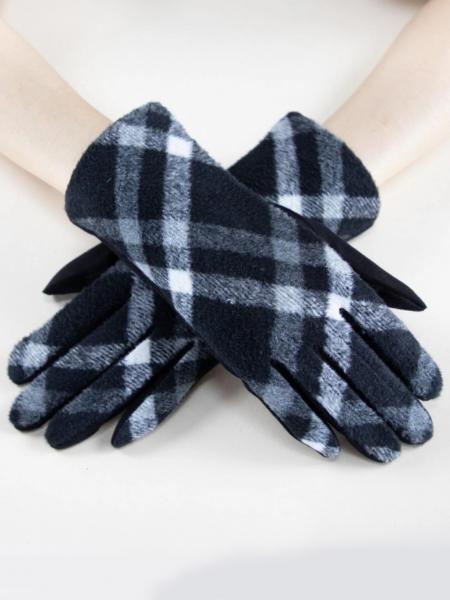 Evans Plaid Gloves Black