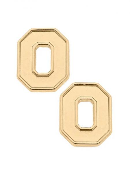 Block "O" 24K Gold Earrings