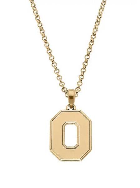 Block "O" 24K Gold Plated Necklace