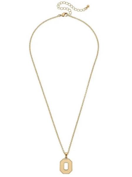 Block "O" 24K Gold Plated Necklace