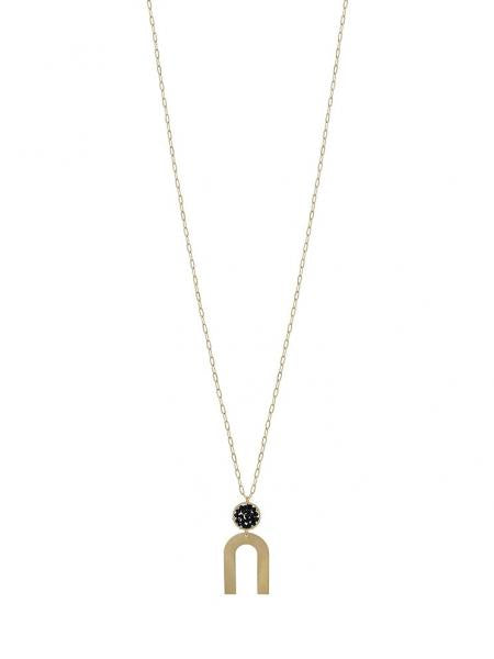 Black Crystal "U" Necklace