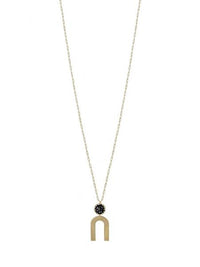 Black Crystal "U" Necklace