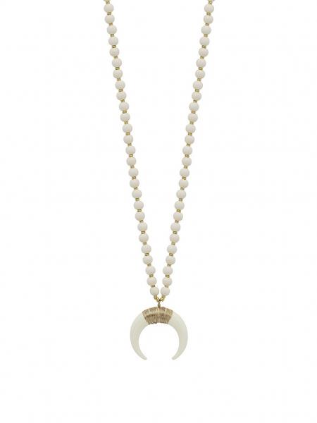 White Wood Horn Necklace