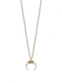 White Wood Horn Necklace