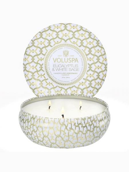 Eucalyptus & White Sage 3 Wick Tin Candle