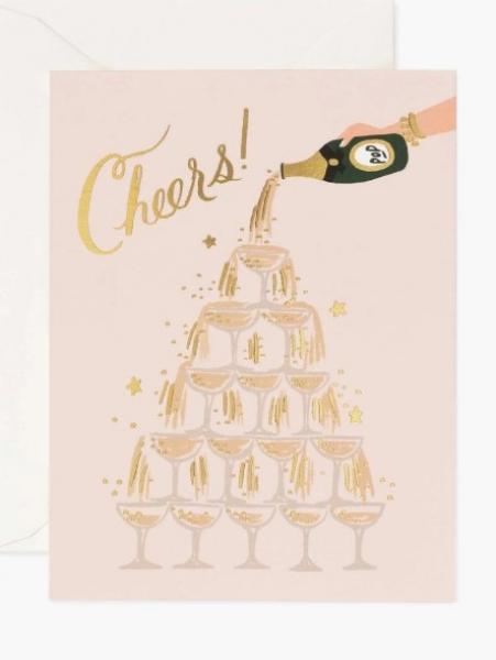 Champagne Tower Cheers Card