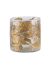 Enameled Gold Leaf Votive Holder